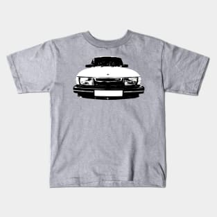 Saab 900 Turbo 1980s classic car monoblock black and white Kids T-Shirt